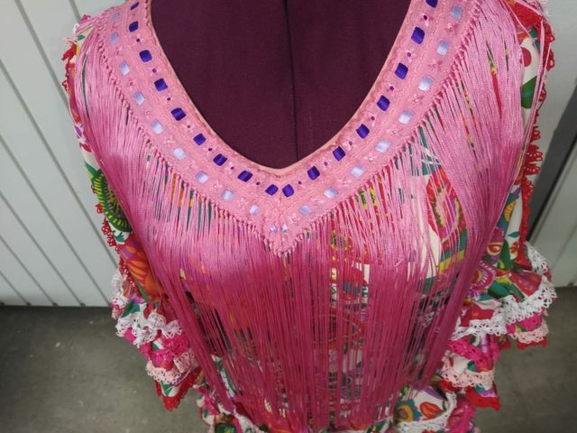 vestido flamenca XL/ talla 42.Elastico.Regalo toca