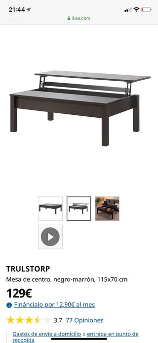 Mesa de centro trulstorp Ikea de segunda mano por 50 € en TRULSTORP Mesa de centro, negro marrón, 115x70 cm IKEA
