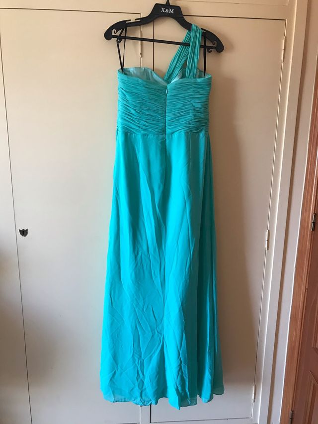 Vestido largo fiesta azul Turquesa