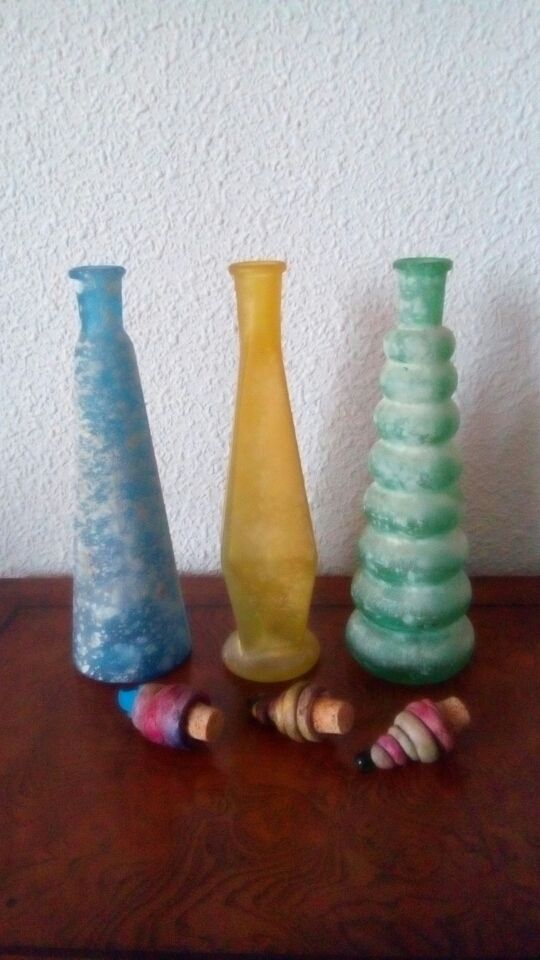 colección de tres frascos perfumeros