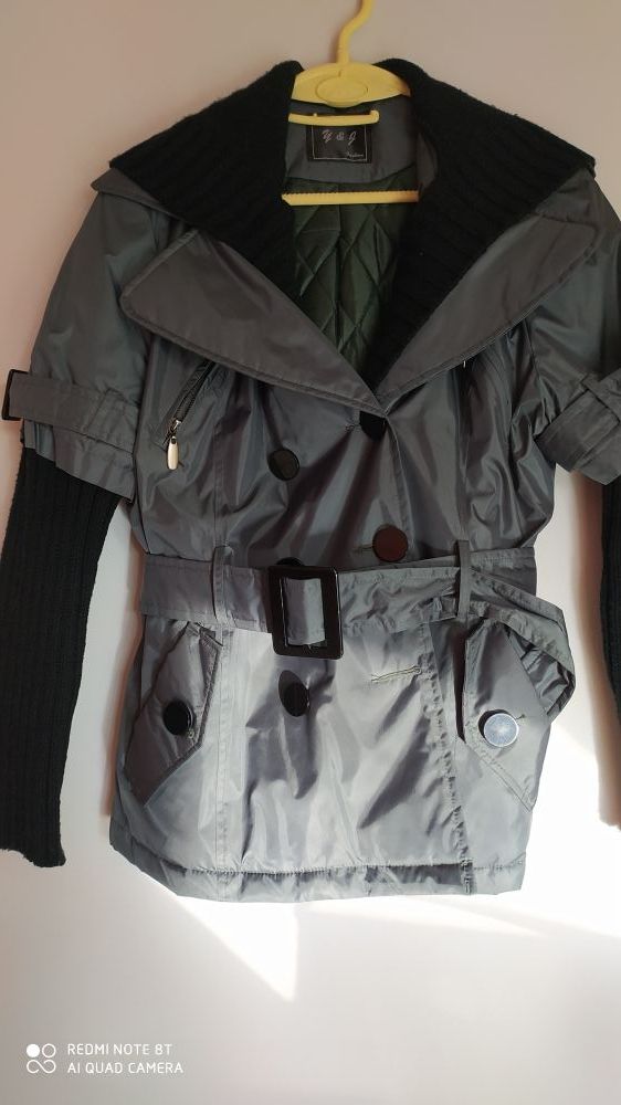 CAZADORA Combinada VERDE Y NEGRO