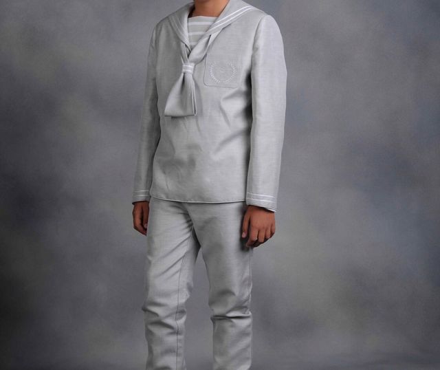 TRAJE COMUNIÓN GRIS + regalo ZAPATOS a juego