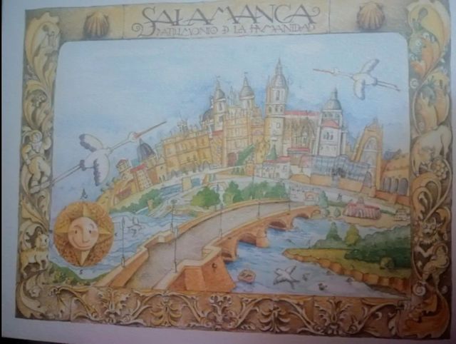 lámina conmemorativa Salamanca patrimonio de la h