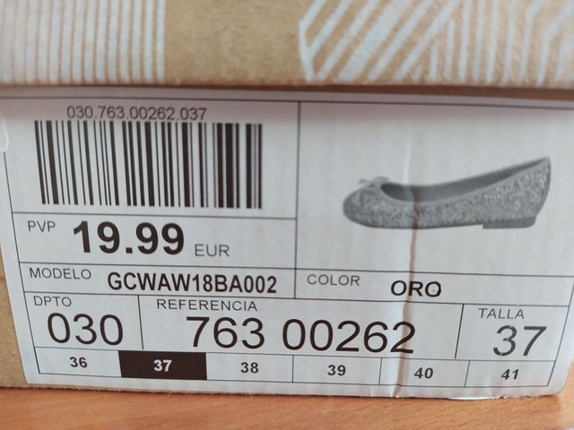 Francesita dorada talla 37