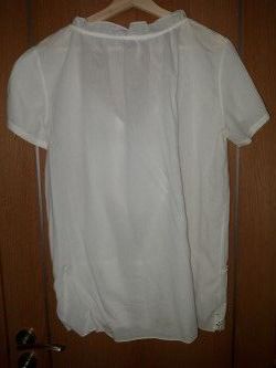 Camisa blanca tipo ibicenca de manga corta de algo