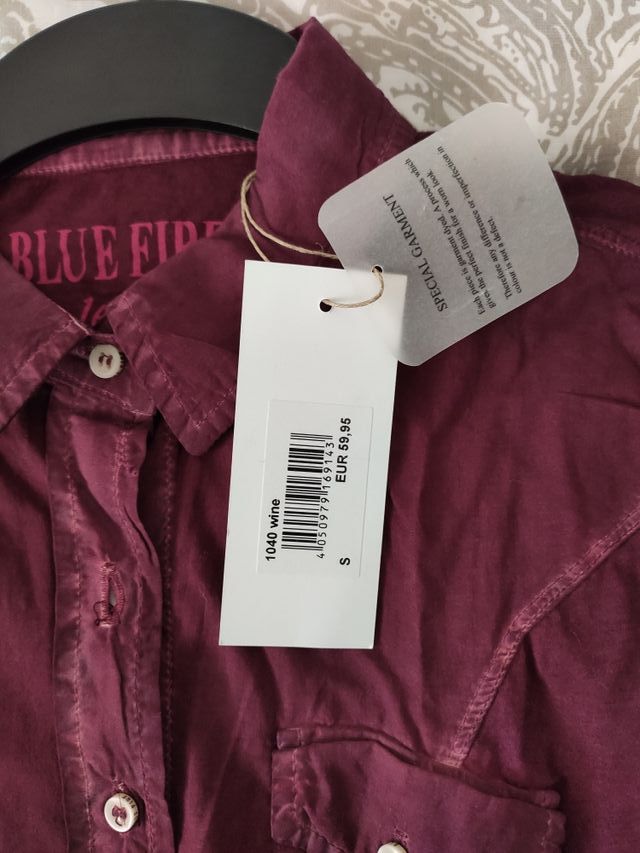 BLUE FIRE - Camisa burdeos NUEVA con etiqueta