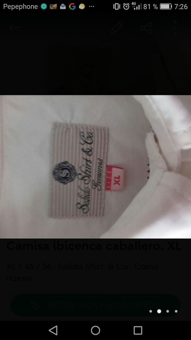 Camisa ibicenca caballero. XL