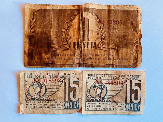 Paper moneda Terrassa 1937.