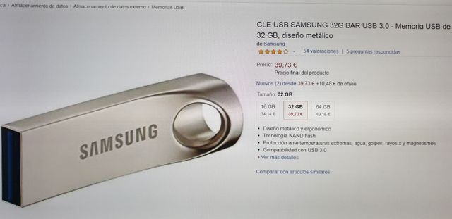 PENDRIVE SAMSUNG A ESTRENAR de alta calidad