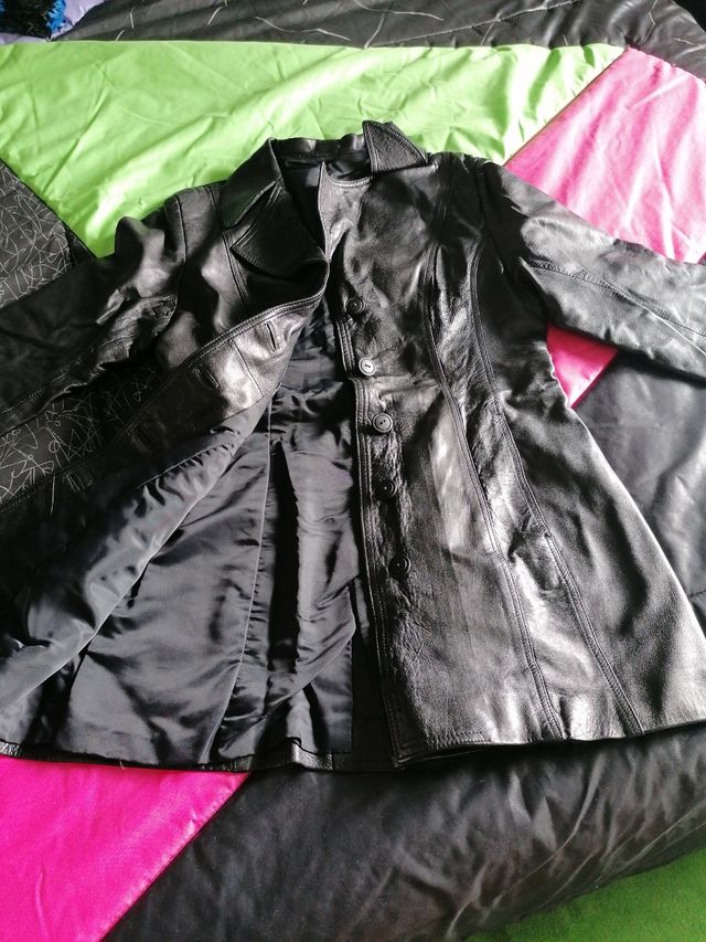 chaquetón de cuero, piel muy suave