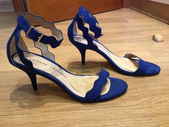 ZAPATOS AZULES TACON. TALLA 38