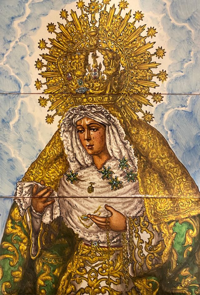 Azulejo antiguo Virgen Esperanza Macarena de segunda mano por 195 € en