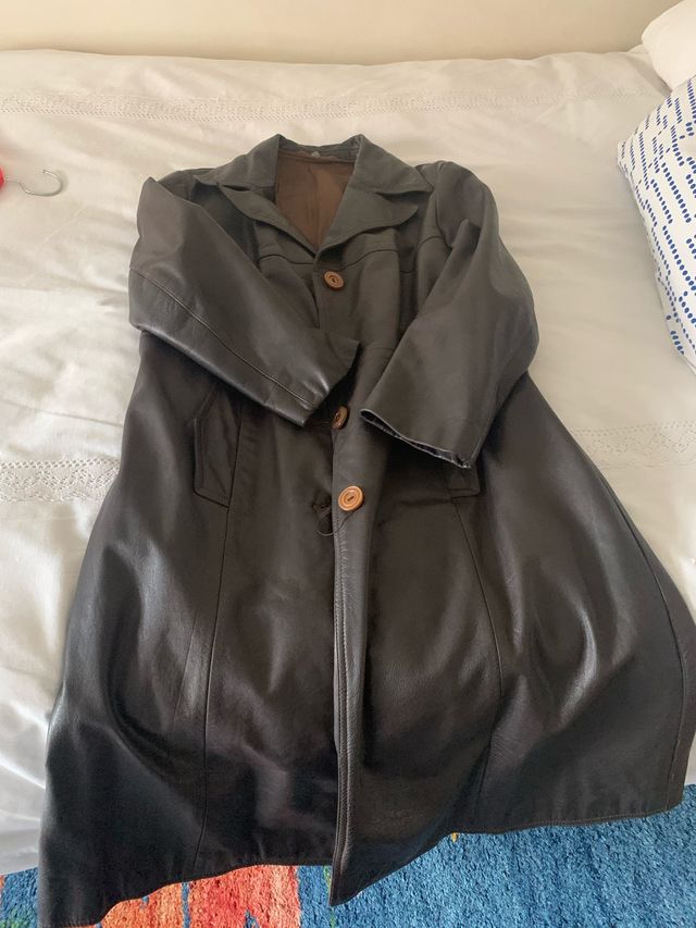 Abrigo piel marrón vintage