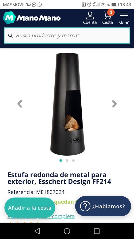 Chimenea portatil de segunda mano por 50 € en Canoves en WALLAPOP