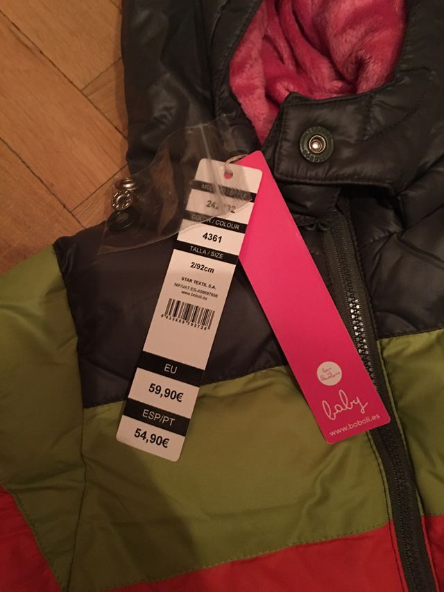 Abrigo / plumas talla 2 marca bòboli