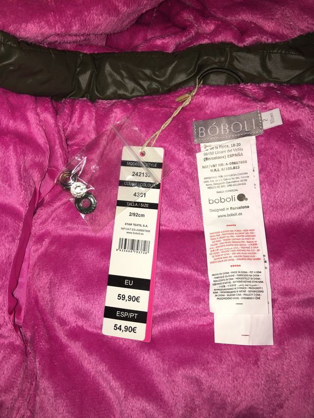 Abrigo / plumas talla 2 marca bòboli