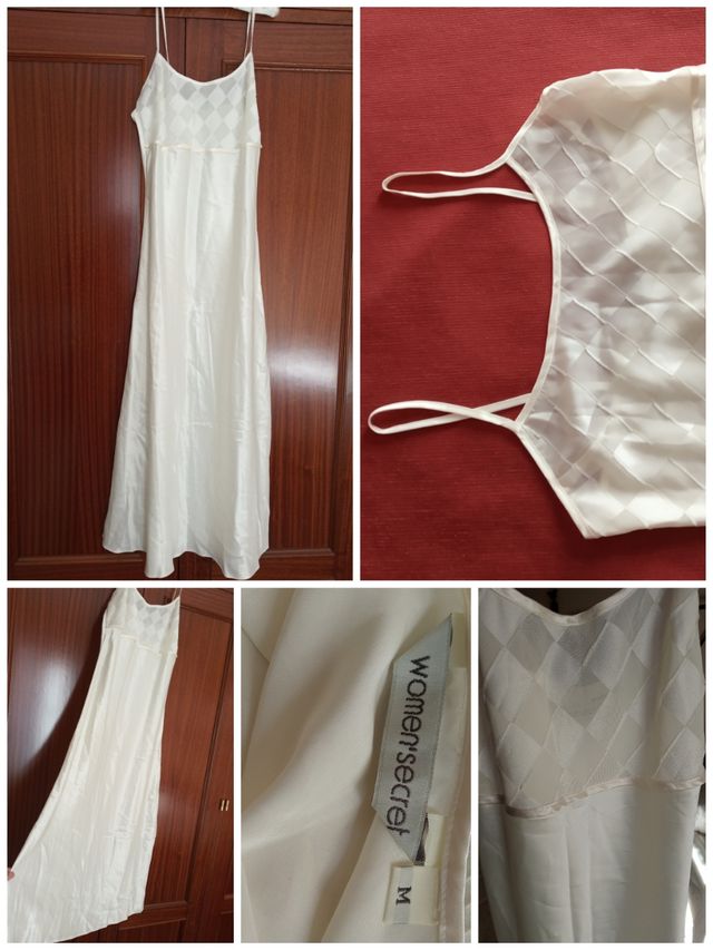 Lencería, camisón de raso.