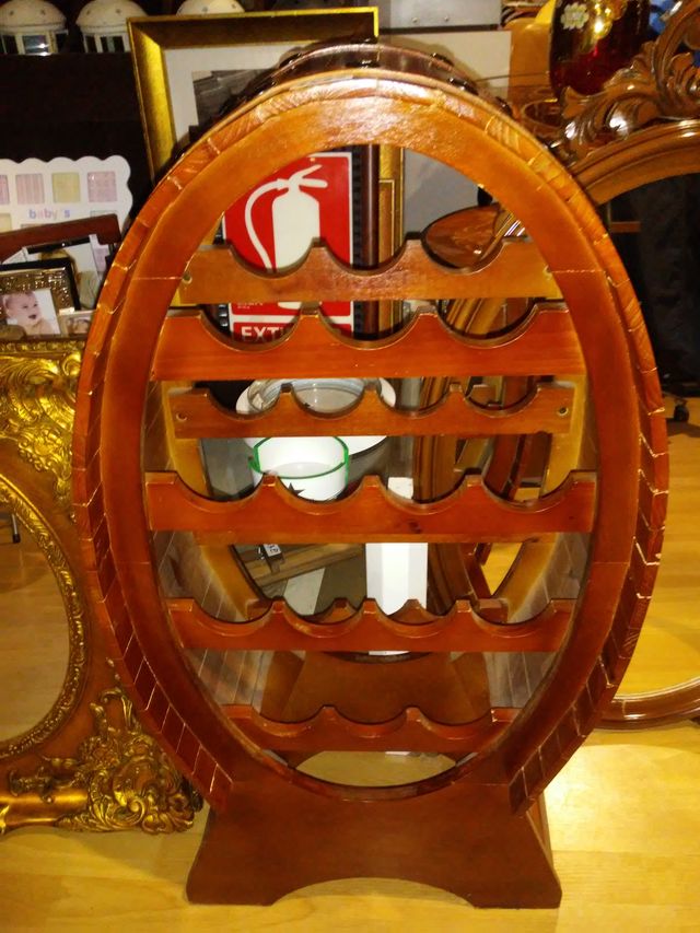 Botellero de madedz oval