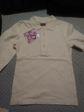 polo blanco niña kiabi