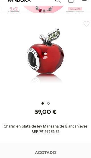 charm pandora manzana blancanieves charm pandora manzana blancanieves
