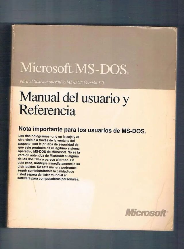 MICROSOFT MS-DOS VERSION 5.0 MANUAL 1991