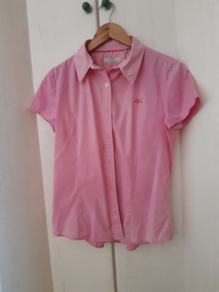 Camisa mujer Thomas Burberry de segunda mano por 10 € en Thomas Burberry camisa rosa manga mujer logo de segunda mano