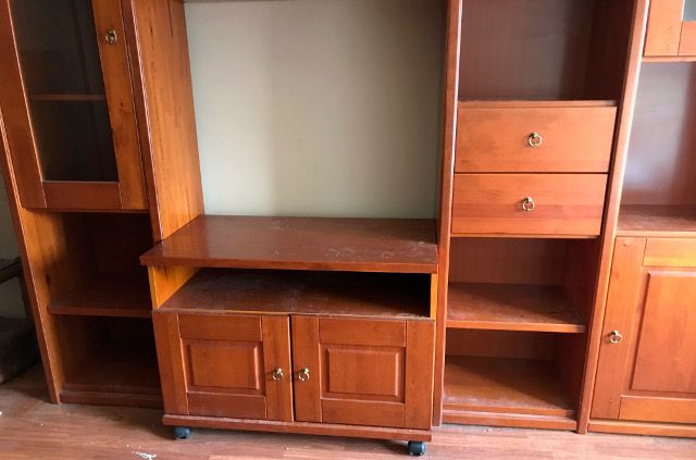 Mueble modular para salon color cerezo de segunda mano por 700 € en
