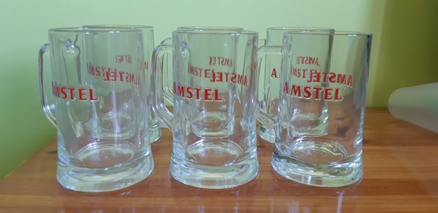 6 JARRAS DE 500 CL. AMSTEL