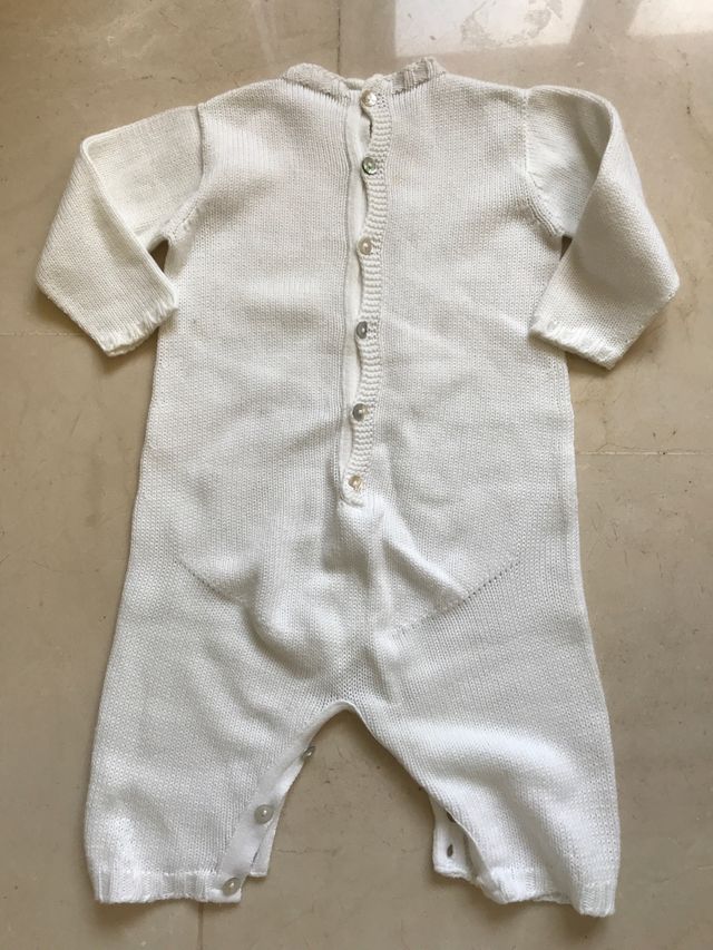 Traje body de lana blanca