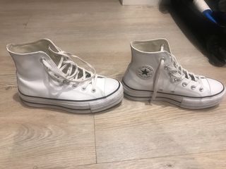 converse blancas piel plataforma
