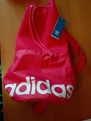 mochila saco adidas rosa
