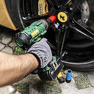 3pcs Vasos de Impacto Profundo 17 19 Mandril de 13 mm Caja Compacta TECCPO 350Nm Atornillador Impacto con 4,0 Ah bater/ía 21 mm Llave de Impacto Tornillos Ruedas Coche