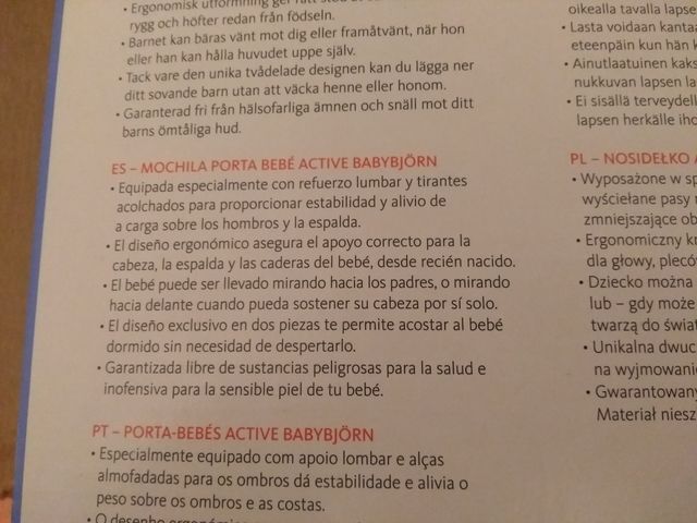 Mochila porta bebes active Babybjorn.