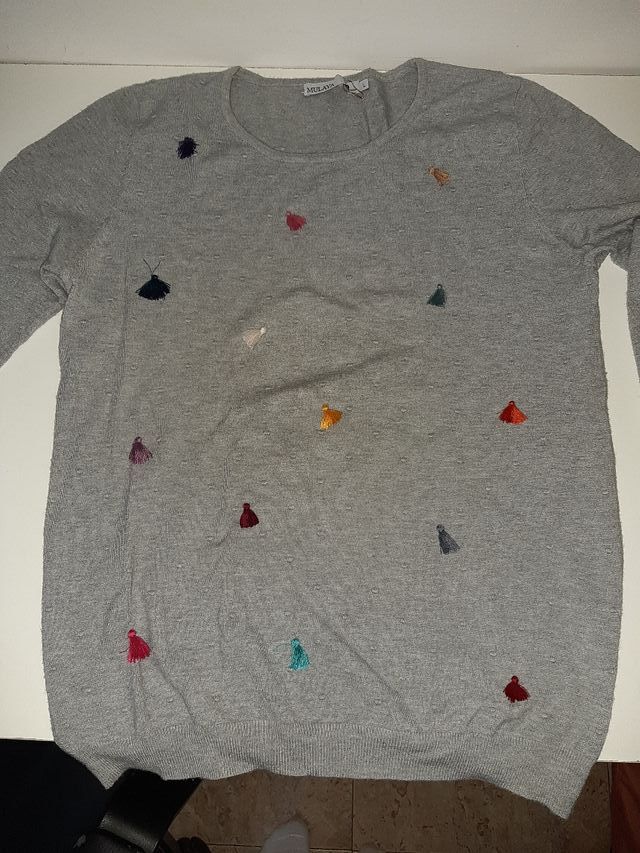 JERSEY FINO CON FLECOS DE COLORES