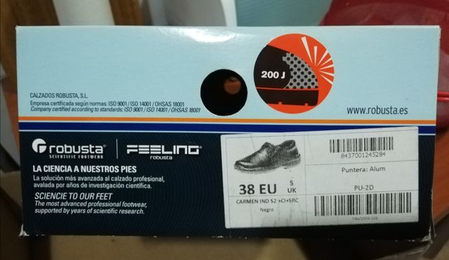 Zapatos de seguridad ROBUSTA, talla 38