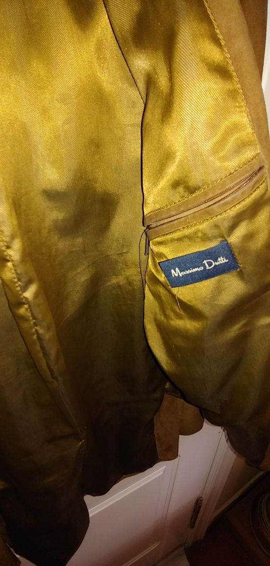 Americana de ante marrón camel