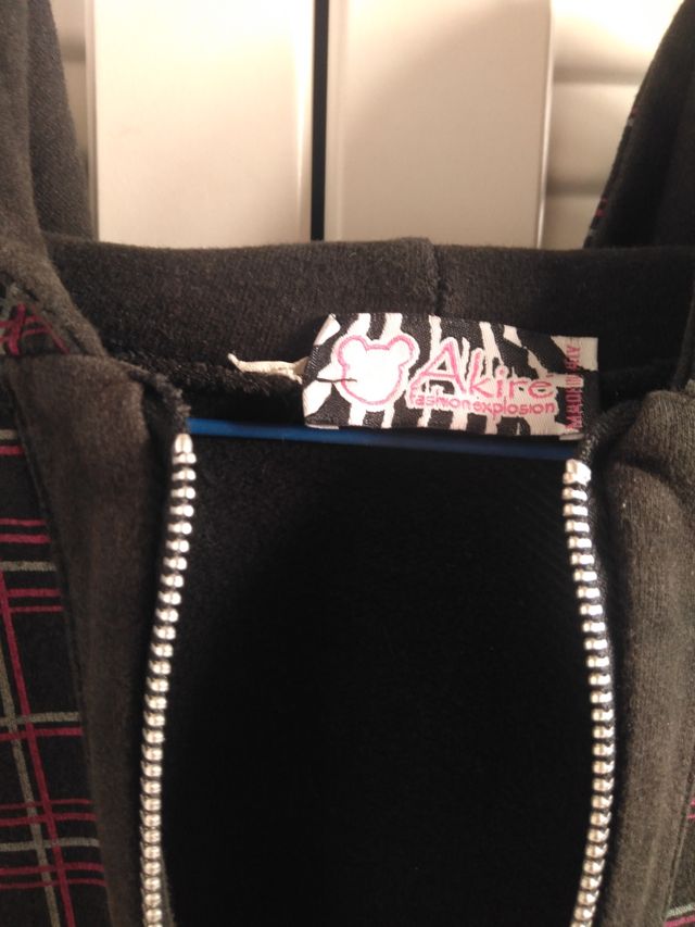 Sudadera cremallera capucha cuadros