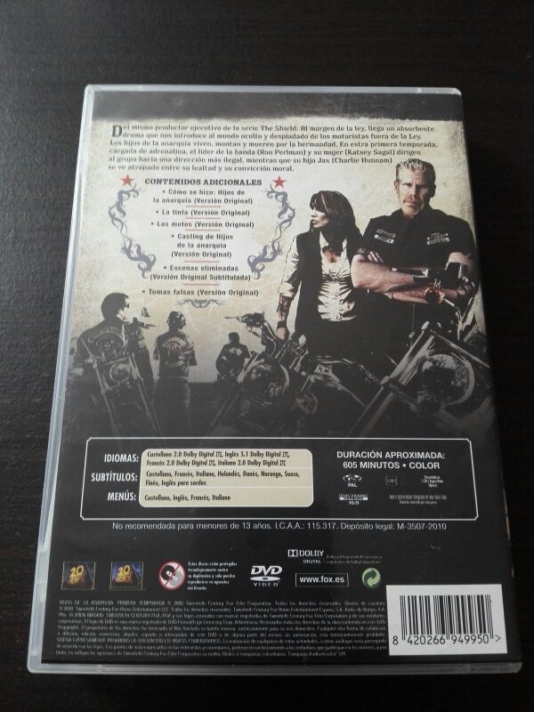 hijos de la anarquia en dvd