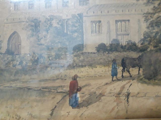 Acuarela antigua T. B. Hardy 1864