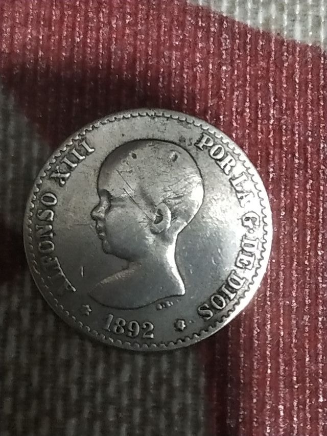 moneda Alfonso XIII 50cnt. plata 1892