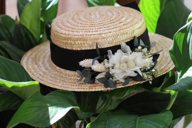 Canotier de flores preservadas