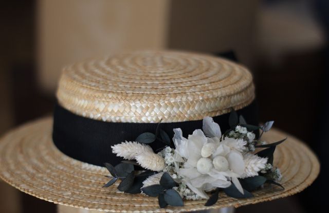 Canotier de flores preservadas