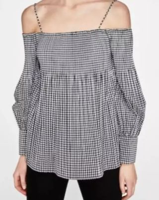 Blusa cuadros Vichy L Zara de segunda mano por 10 EUR en Getafe en WALLAPOP