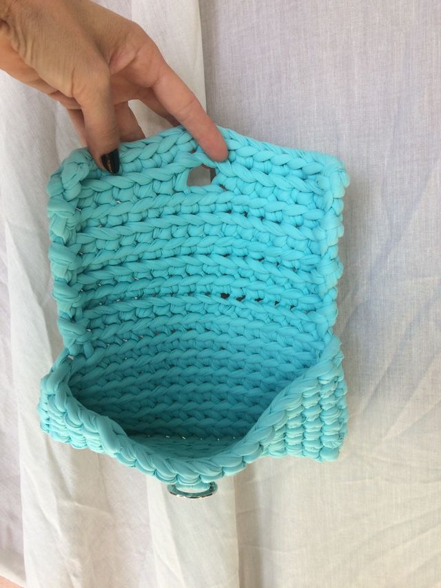 Bolso de mano azul turquesa
