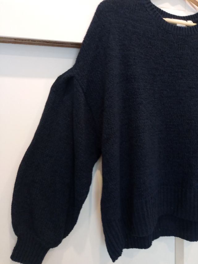 Jersey de punto azul marino