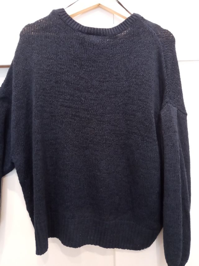 Jersey de punto azul marino