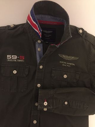 Camiseta Hackett Marino Aston Martin Racing Para Hombre