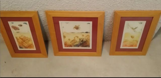 Tríptico con lámina pintada