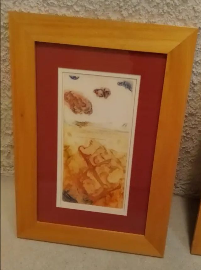 Tríptico con lámina pintada