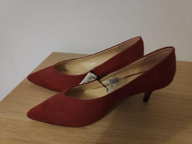 Zapato tacón rojo granate talla 36